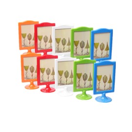 Rikyo 10 Pack 4x6 Double Picture Frame,Wedding Table Numbers,Standing Frame Photo Frames,Self Standing Photo,Vertical Mount Sign Holders,Restaurant Signs and Art Display 5 Color