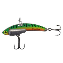 SteelShad - Heavy Series (1/2 oz) Perch/Firetiger - Bass Fishing Lures - Lipless Crankbait for Freshwater Fishing - Perfect for Smallmouth & Largemouth Bass, Walleye, Pike & Trout