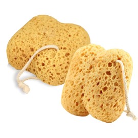 2Pcs Bath Sponge, Natural Sea Sponge, Exfoliating Shower Sponges, Bath Sponge for Women/Men, Bath Sponge Set Sea, Soft Honeycomb Bath Sponges for Adults and Kids Body Deep Exfoliating