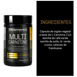 🔥 Elemental Performance Multi L-Carnitina + CLA | 60 Cápsulas | 665 mg | Energía y Quema de Grasa