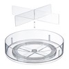 Relaxdays Turntable, Diameter 27 cm, 4 Compartments, Plastic Rotating Plate