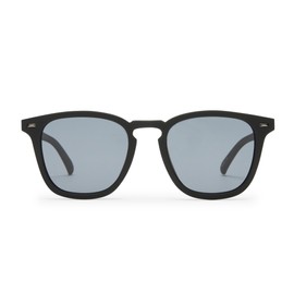 Le Specs NO BIGGIE BLACK RUBBER - Polarisierte Sonnenbrille für Damen und Herren Runde Rahmenform mit hohem UV-Schutz LSP1702056
