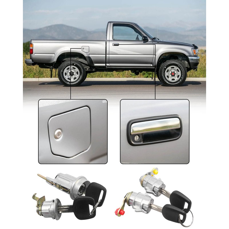 Ignition Switch Lock Cylinder Doors Lock Set Fit for Toyota