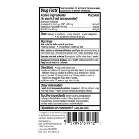 GeriCare Maximum Strength Geri-Lanta Antacid & Antigas for Heartburn, Acid Indigestion, Pressure and Bloating, Liquid, 12 Fl Oz (Pack of 1)
