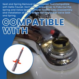Ciuouient Seat and Spring Removal & Installation Tool Compatible with Delta Faucet (Tool for Easy Disassembly and Installation of Delta Single Handle Faucet Valve Seat and Spring)