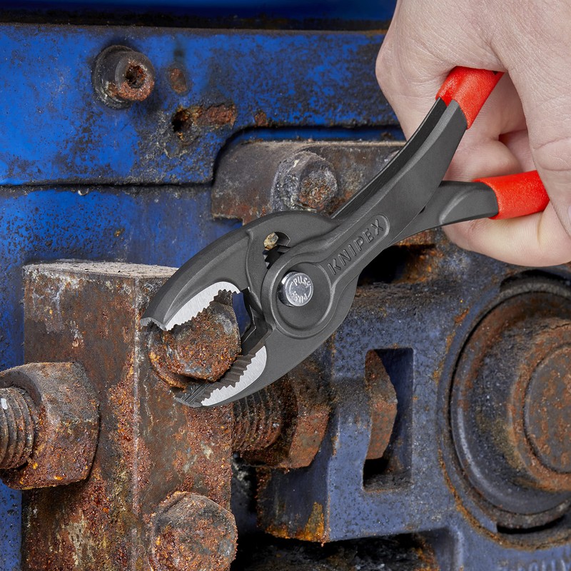 KNIPEX 8201-200SB Twin Grip Slip Joint Pliers, Adjustable Opening Width,