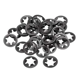 sourcing map Pack of 40 M10 Star Lock Washers 9.2 mm Inner Diameter 20 mm Outer Diameter Internal Tooth Locking Washers Press Locking Clip 65Mn Black