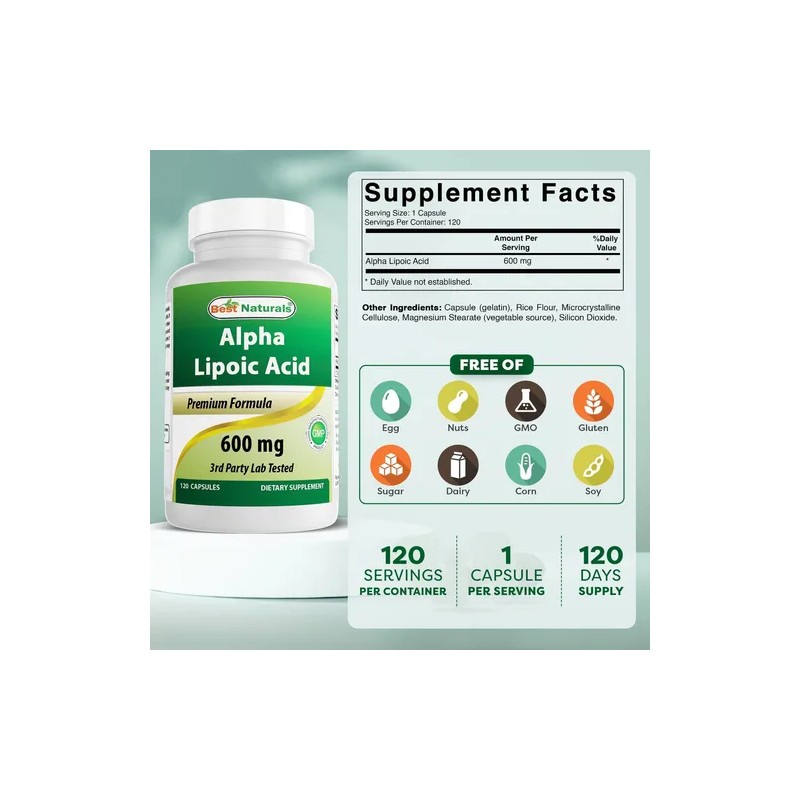 Acido Alpha Lipoico 600 Mg X 120 Cápsulas | Usa
