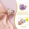 PATIKIL 40PCS Pearl Flower Buttons, Rhinestone Pearl Buttons Embellishments, Purple