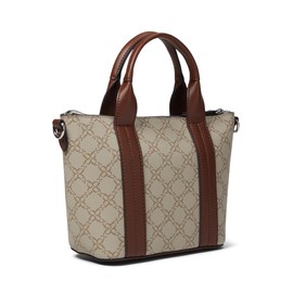 Nine West Kyndall Mini Tote, Mushroom Logo/Mahogany