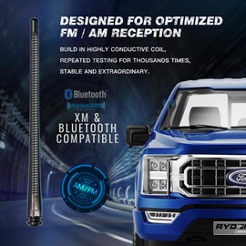 RYDONAIR - Antena de 7.7 pulgadas con bandera extraíble de Estados Unidos compatible con Ford F150 2009-2024 y Ford Bronco 2021-2024