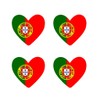 Set of 4 x Portugal Flag Heart Iron on Transfer
