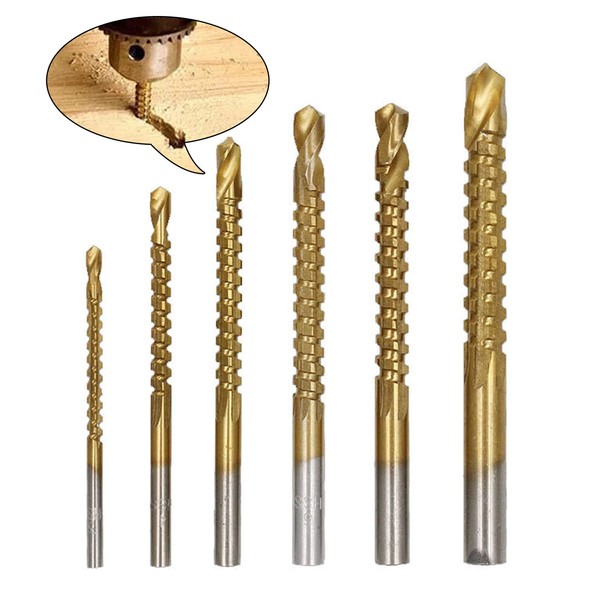 Drill Bit Set, Woodworking Serrated Drill, 6 pcs, High Speed