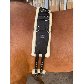 Preto Horse Training Body Roller or Lunging Girth Synthetic Nylon Webbing Fleece/Faux Fur Padded Exercise Lung Roller Girth Anti-Chafing Equestrian Pony Saddle Girth Thoroughbred Pony Warmblood