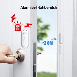 TECKNET Door Alarm, Window Alarm Burglary Protection, Wireless Alarm System, Door Window Sensors and 3-Level Volume Control, Door Alarm with Siren for Home, Shop, Office and Home (6 Pieces)