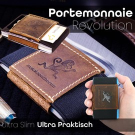 Premium Slim Wallet & Money Clip (With & Without Coin Compartment), Men’s & Women’s Mini Wallet, Small Wallet Slim Card Case, Vegan or Leather Triple Travel Black