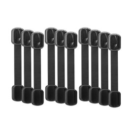 Bates- Child Safety Strap Locks, 10 Pack, Black, Baby Cabinet Locks, Toilet Locks Baby Proof, Child Proof Drawer Locks, Cabinet Baby Locks for Cabinets, Child Proof Cabinet Locks, Drawer Child Locks