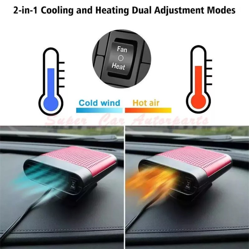 Unbranded 12V 1200W Car Heater Portable Electric Heating Fan Defogger