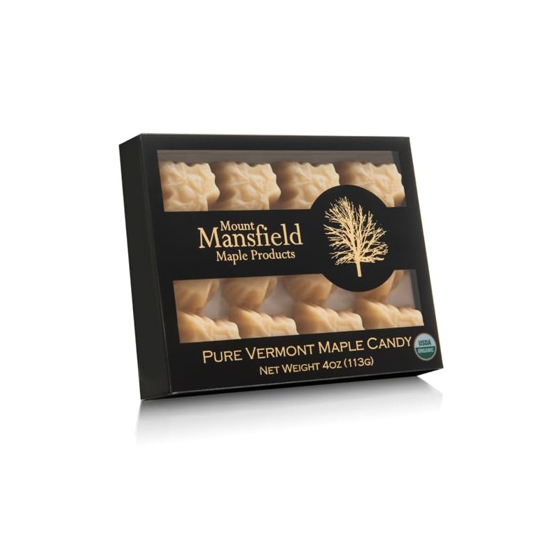 Mount Mansfield Maple Certified Organic Pure Vermont Maple Candy (Quarter