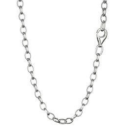 NKlaus Pea Chain (38 cm - 80 cm) Sterling Silver 925 Necklace Oval Silver Chain 3.1 mm Wide, Sterling Silver