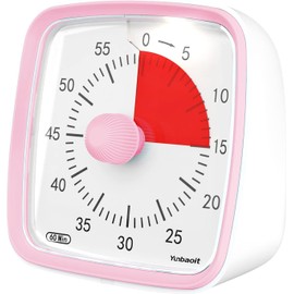 Timer, Yunbaoit Timer Study-60 Minute Visual Timer for Kids and Adults,Use for Home, Kitchen, School and Workplace (Pink)