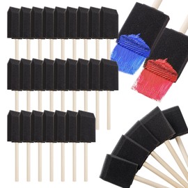 120 Pcs Foam Paint Brushes, 2 Inch Foam Brush for Painting, Bulk Sponge Brushes with Wood Handles, Foam Art Paintbrushes Set for Staining, Varnishing, Finishing, Touchup and DIY Craft Projects, Black