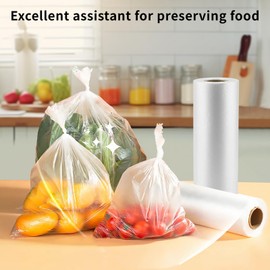 CLASSY Plastic Produce Bags for Food Storage, 1400 Bag - 12"x16" Clear Grocery Bag for Fruits, Vegetables, Bread,Meat,Continuous,Easy Tear Design - (4 Rolls,Total 1400 Bags)