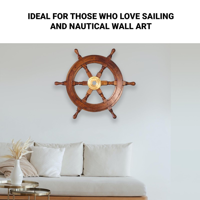 Classic Ship's 6 Spoke Wooden Wheel