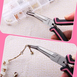 LEONTOOL Bent Lead Pliers, Tapered Lead Pliers, Vent Type, Taper Pliers, Bent Type, Needle Remover Pliers, Mini Bent Radio Pliers, Extra Fine Pointed Radio Pliers, Tweezers, No Groove, Spring