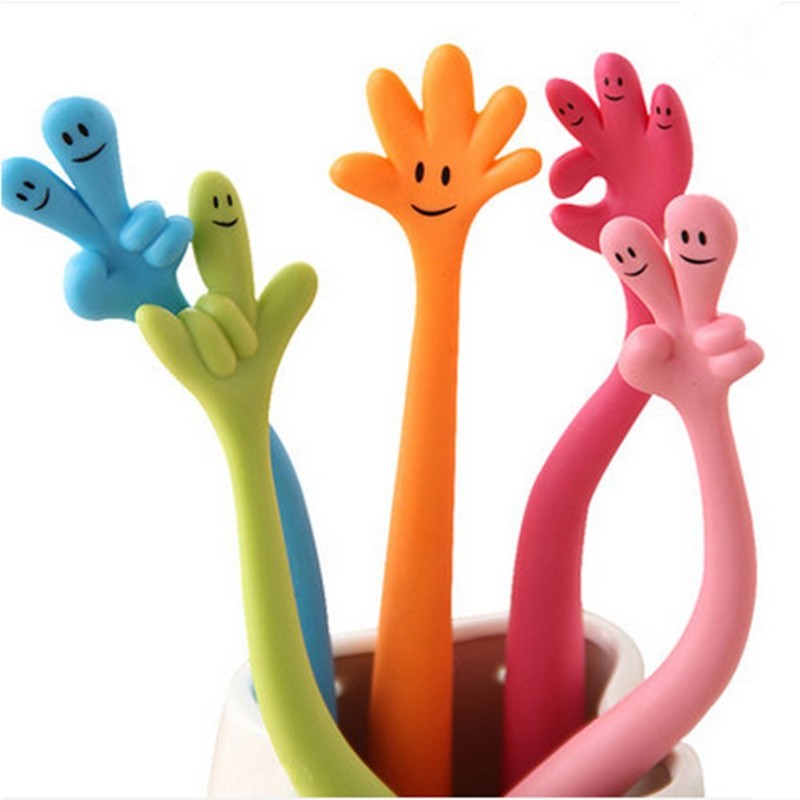 Funny Bendable Ballpoint Pen - Bending Hand Gesture, 0.7mm Black