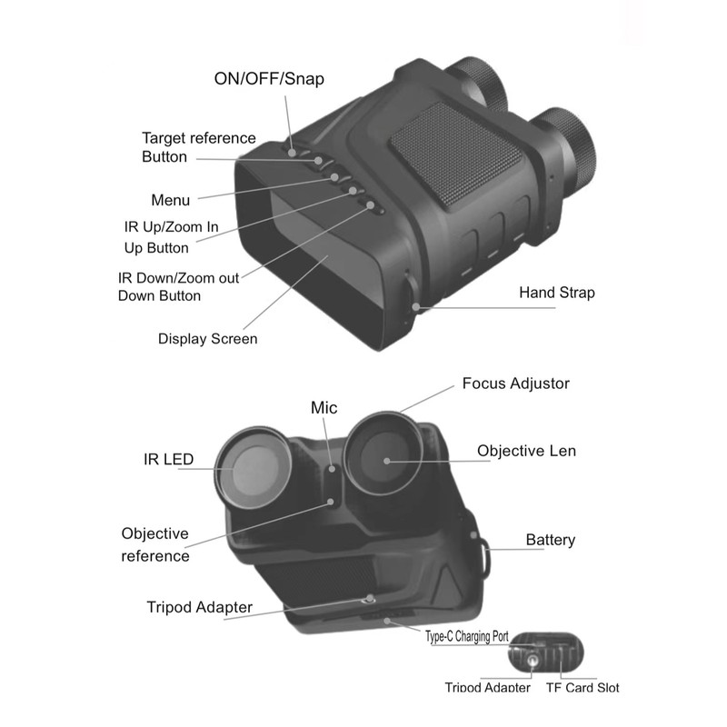 Night Vision Goggles CMOS Sensor Waterproof Lightweight Infrared Night Vision