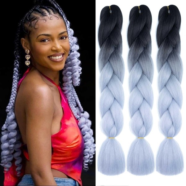 Xtrend 24 Inch 3 Packs Ombre Jumbo Braiding Hair Synthetic
