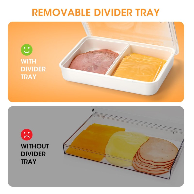 AIEVE Deli Meat Container for Fridge,Ham and Cheese Storage Box