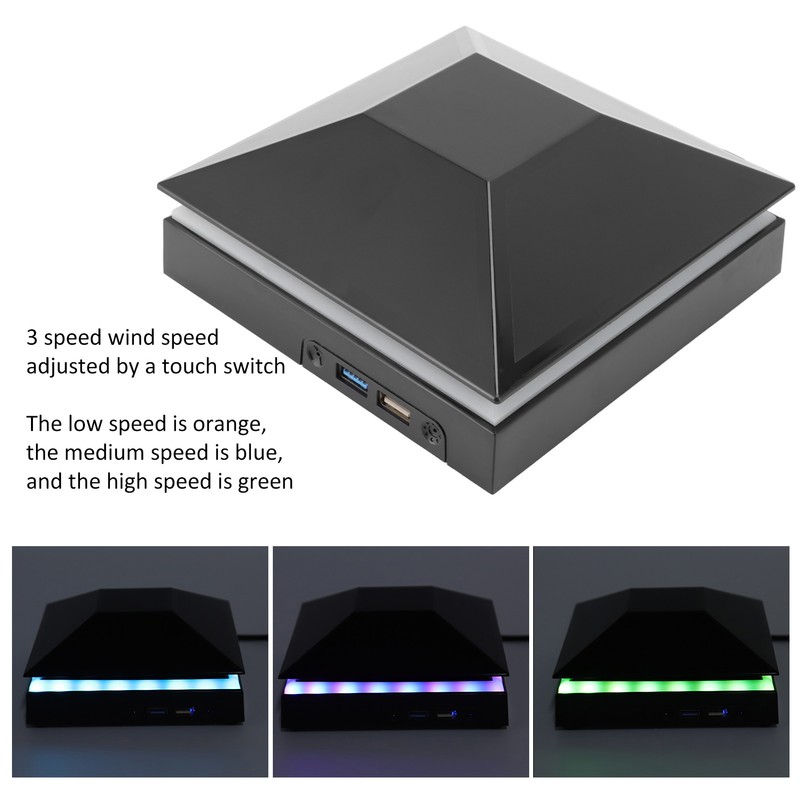 Console Cooling Fan 12W 3 Wind Speeds Touch Switch Adjustable