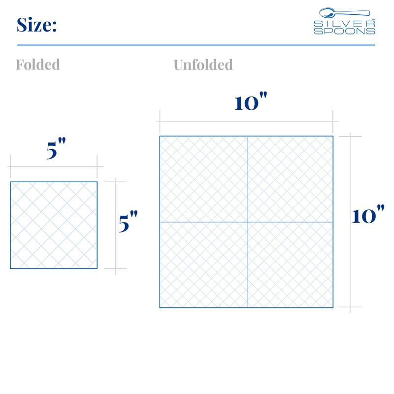 Silver Spoons Cocktail Napkins, Royal Blue 24 Count (Pack of
