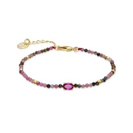 LUXENTER 18ct Yellow Gold Tourmaline Bracelet - Baim - One Size - Brass Tourmaline, Brass, Tourmaline