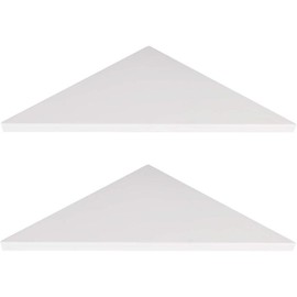 Corner Mounting Shelf,Easy to Install Wall Corner Shelf,Frosting Pattern Right-Angled,Set of 2 - Color: White