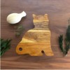 Funny Cat Shaped Wood Cutting Board for Kitchen with Handle,