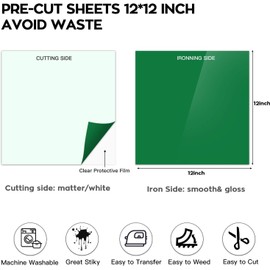 Dysania Green Heat Transfer Vinyl Bundle - 10 Pack (12" x 12") Green HTV Vinyl, Pu Iron on Vinyl for T-Shirt,Easy to Cut & Weed for Heat Vinyl Design