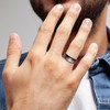 King Will 8mm Mens Wedding Band Black Plated Tungsten Wedding