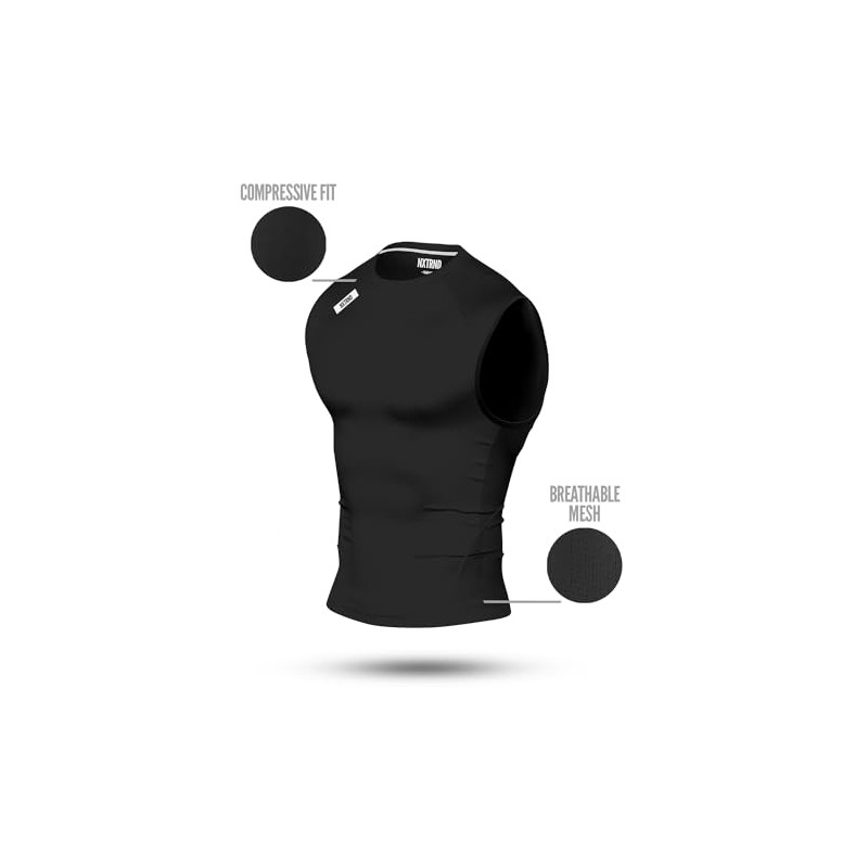 Nxtrnd Men's Compression Tank Top, Sleeveless Compression Shirt (Black, Medium)