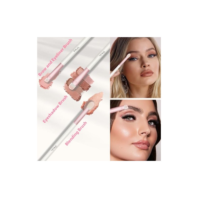 START MAKERS Brochas de Maquillaje, Set de Brochas Rosadas de