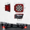 Partsam 12V Waterproof Square LED Trailer Tail Light Kit Clear