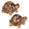 Nupuyai Pack of 2 Crystal Turtle Figurine Decorative Resin Gemstone