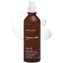 Mary&May Vitamin B5 + Bifida Toner - Nourishing Face Toner for Enhanced Skin Barrier Strength and Moisture Retention - 30,000ppm Bifida Fermentation & 1,000ppm Vitamin B5, 4.06 fl.oz.