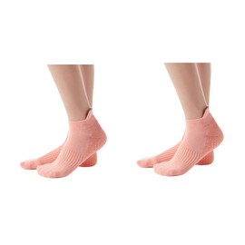 Win.Deeper Women's Yoga Socks, Pilates, Yoga Socks, Non-Slip, Health Socks, Hot Yoga, Sports, Moisture Wicking, Quick Drying, Pink, Pink 2 Pair Set