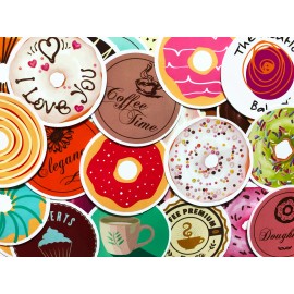 Junk Food Donuts Desserts 35 Donuts Desserts Junk Food Stickers For Laptop Phone Skateboard Teen Girls #BH
