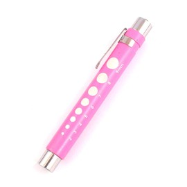 Nurse Penlight Medic Reusable LED Pen Light with Pupil Gauge Pink by G.S ONLINE STORE