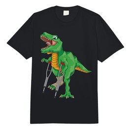 Broken Leg Dinosaur Cute Dino Bone Injury Funny Patient Gift Comfort Colors Adult Heavyweight T-Shirt