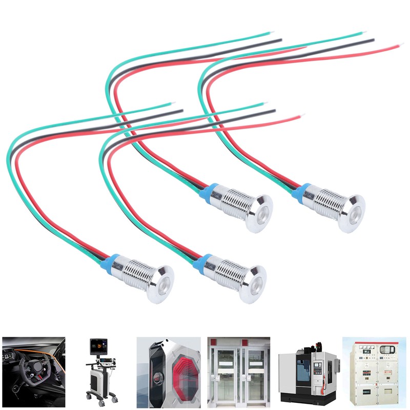 4 Sets PreWired Round LEDs Waterproof 2Color Signal Light Common